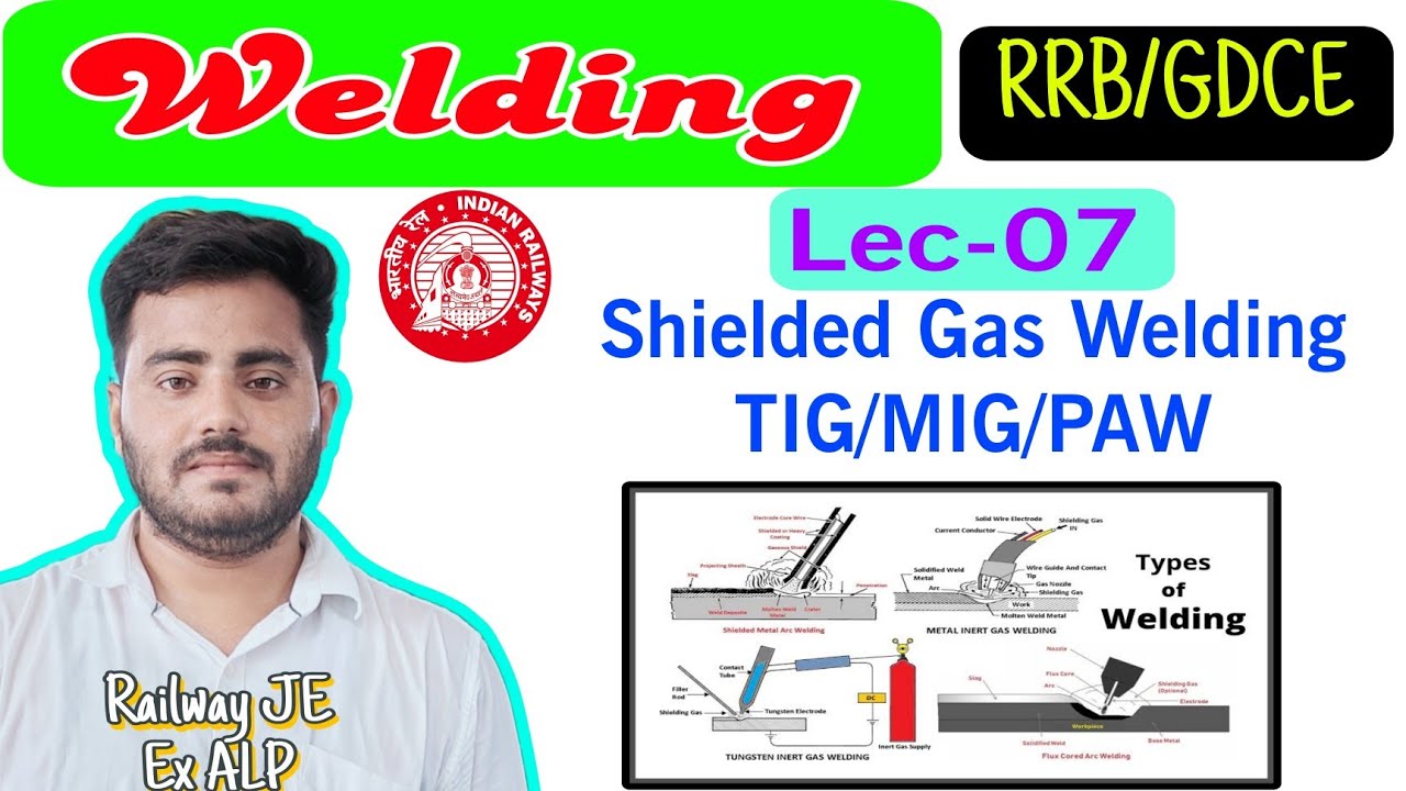 Welding Lec-07  TIG/MIG/PAW/SMAW welding || for RRB JE , SSC JE , GDCE Mechanical