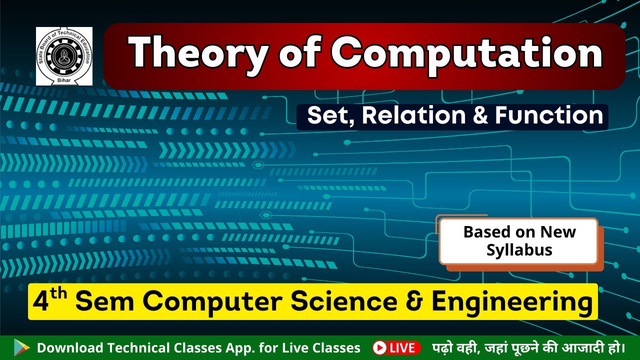 Theory of Computation (Set, Relation & Function) || Polytechnic 4th Semester CSE || SBTE Bihar