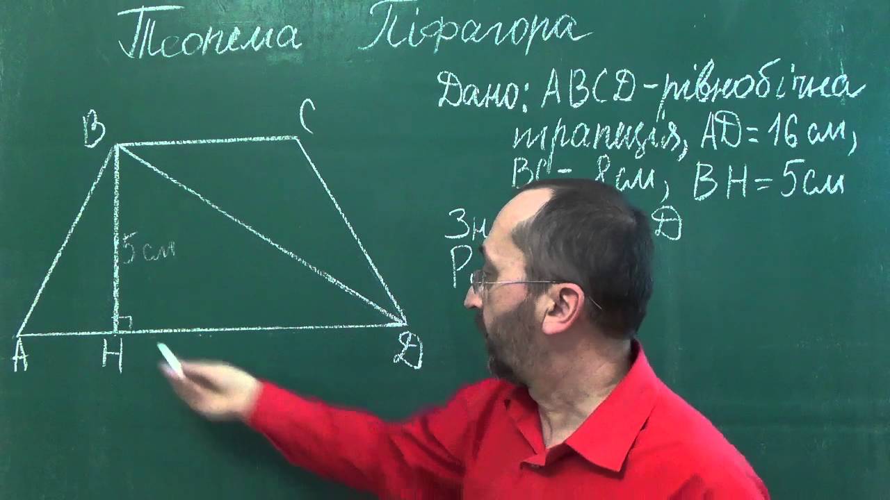 g081511 Урок 11 Теорема Піфагора і рівнобічна трапеція - Геометрія 8 клас