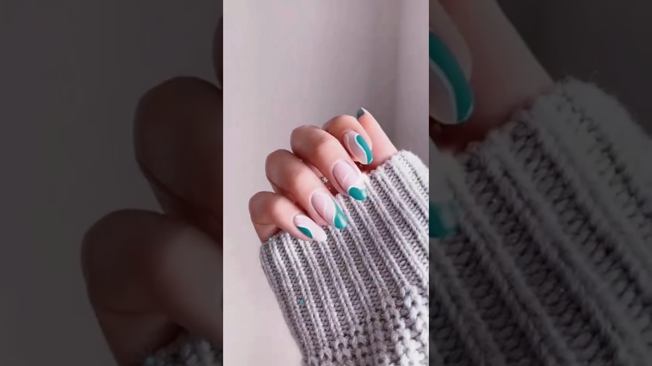 Simple and  beautiful Nail Art Designs 2024 | Green Gel Nail Art | Around Nail Tutorial #shortvideo
