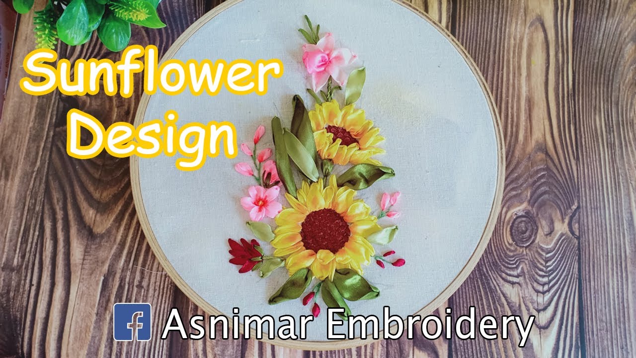 Ribbon Embroidery Design - Sunflower
