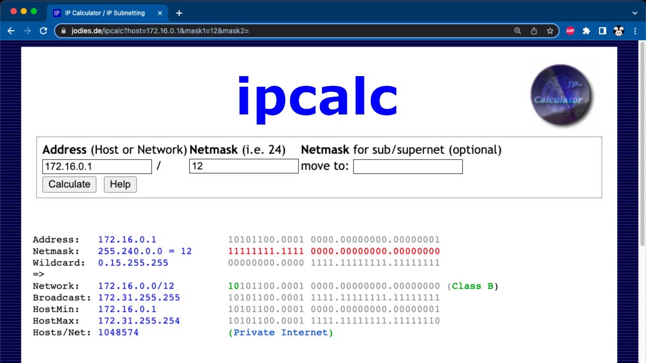 Cálculo de subredes con IPCALC