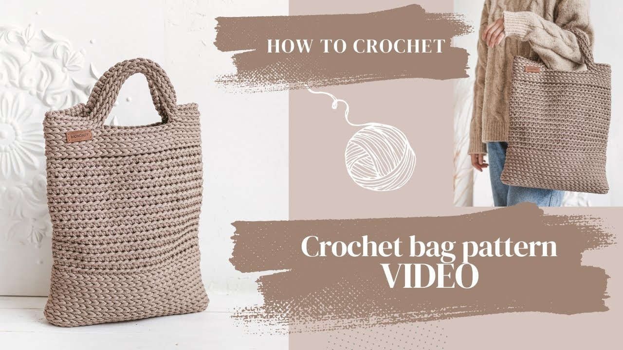 Crochet tote bag tutorial, How to crochet a a tote bag