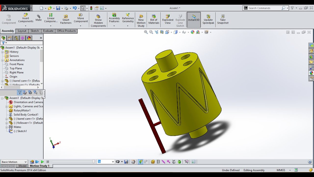 TUTORIAL |DYANAMIC BARREL CAM LINK MECHANISM IN SOLIDWORKS