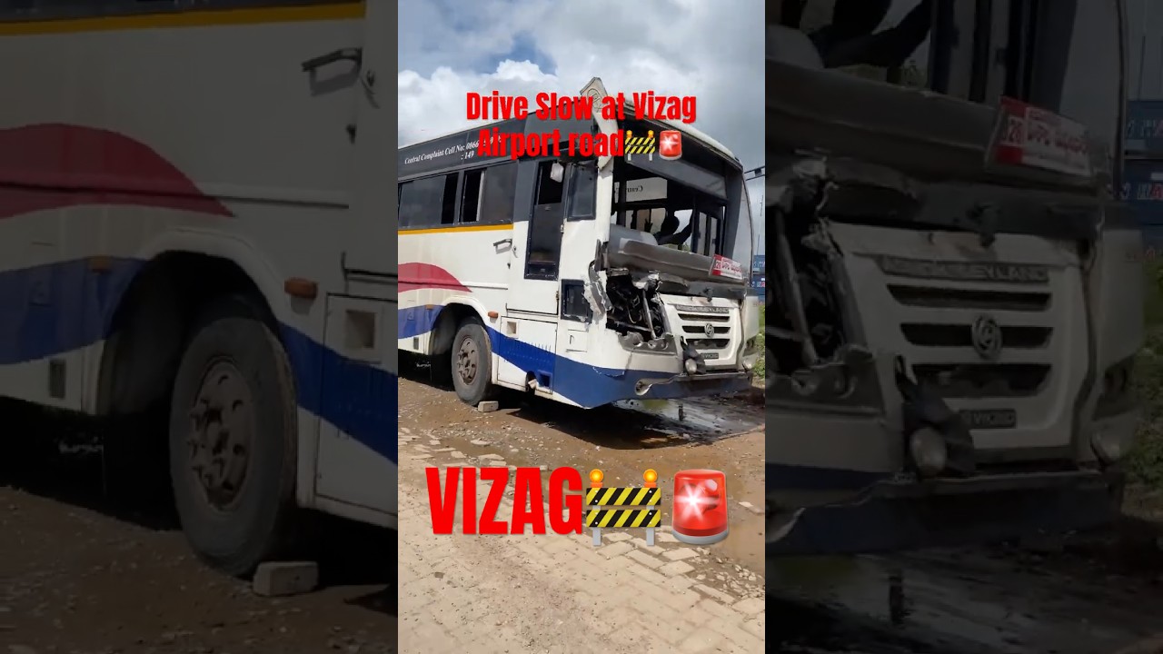 Bus accident at Vizag airport road #vizag #shorts #accident