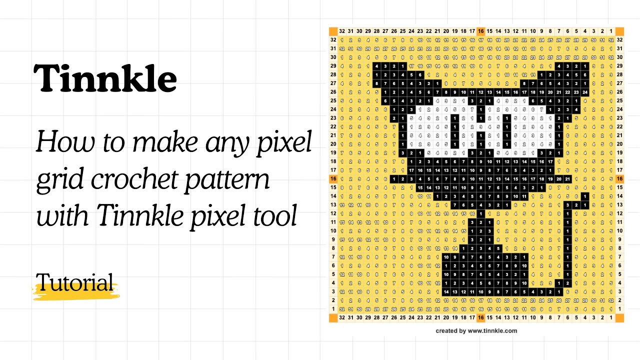 How to use Tinnkle to make pixel grid crochet pattern and track your  crochet progress|Tutorial