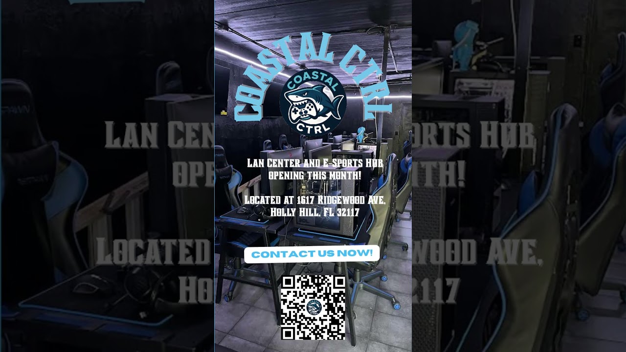 Scan the QR code for more info about the Coastal CTRL eSports arena in Daytona Beach, FL!