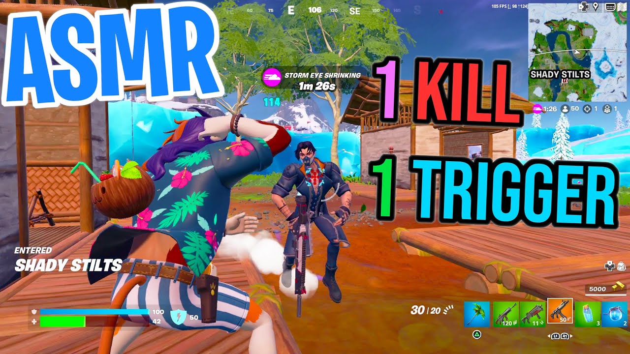 ASMR Gaming 😴 Fortnite 1 Kill = 1 Trigger Relaxing Mouth Sounds 🎮🎧 Controller Sounds + Whispering 💤