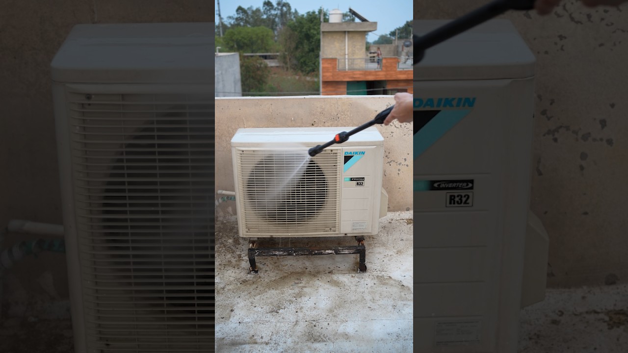 DAIKIN AC Outdoor Unit Cleaning #acservice #airconcleaning #accleaning #HVAC #shortsvideo