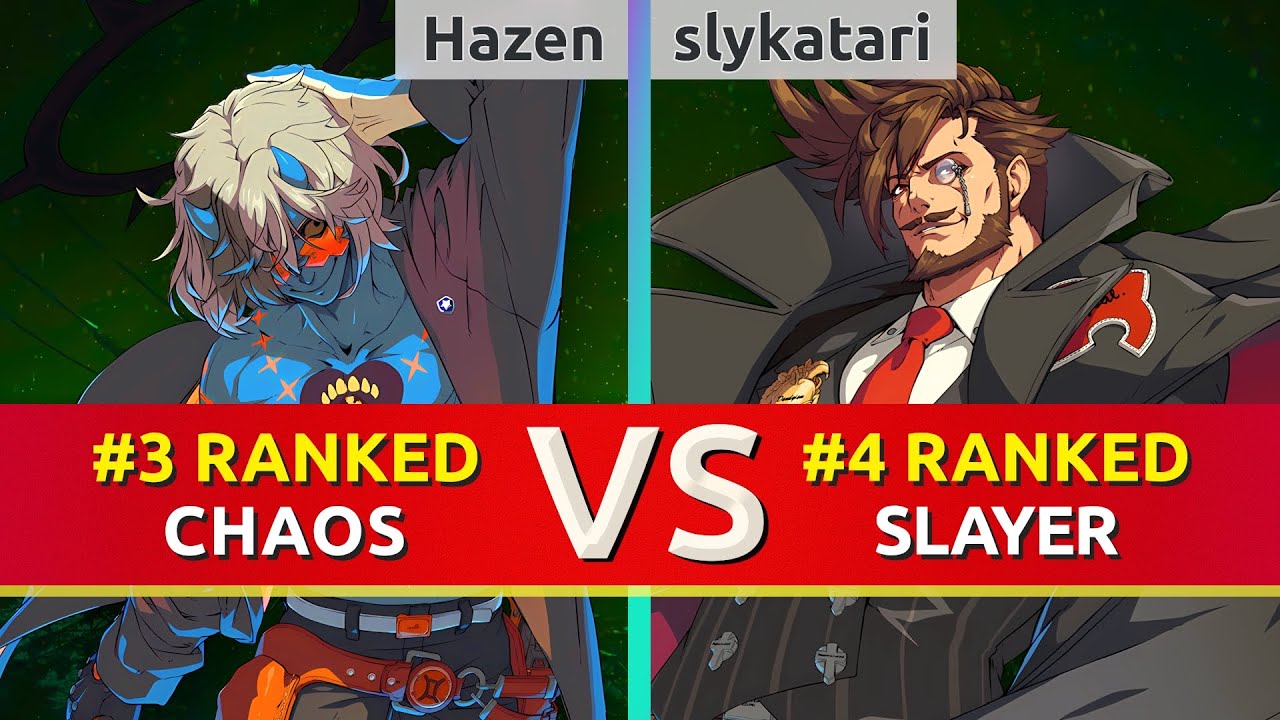 GGST ▰ Hazen (#3 Ranked Happy Chaos) vs slykatari (#4 Ranked Slayer). High Level Gameplay