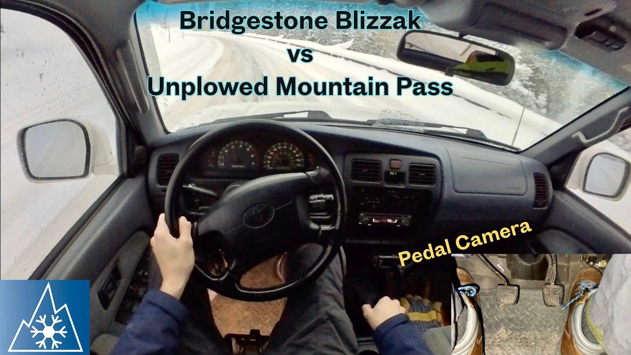 Bridgestone Blizzak DM-V2 — Snow Storm Mountain Pass — Manual 4Runner — POV и педальный кулачок