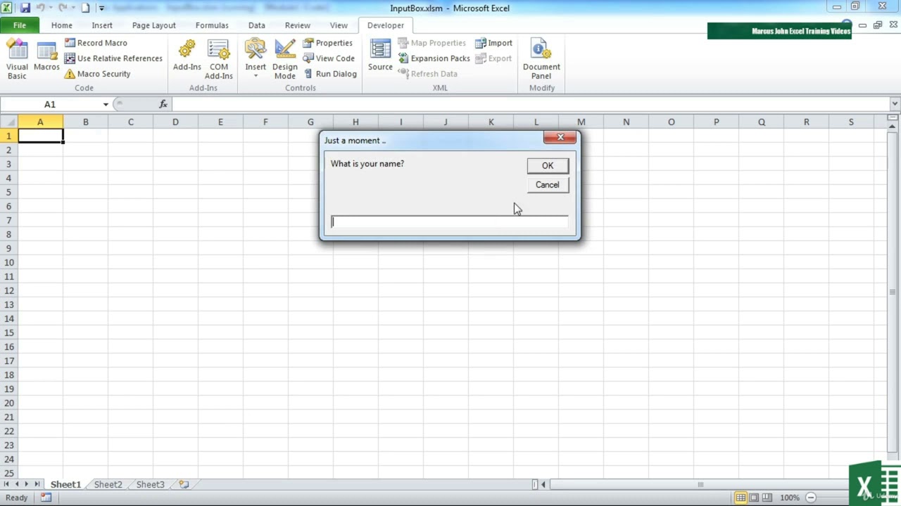 89 Use INPUTBOX For Accepting Values From Users || VBA Tutorial || Lecture || Microsoft Excel ||