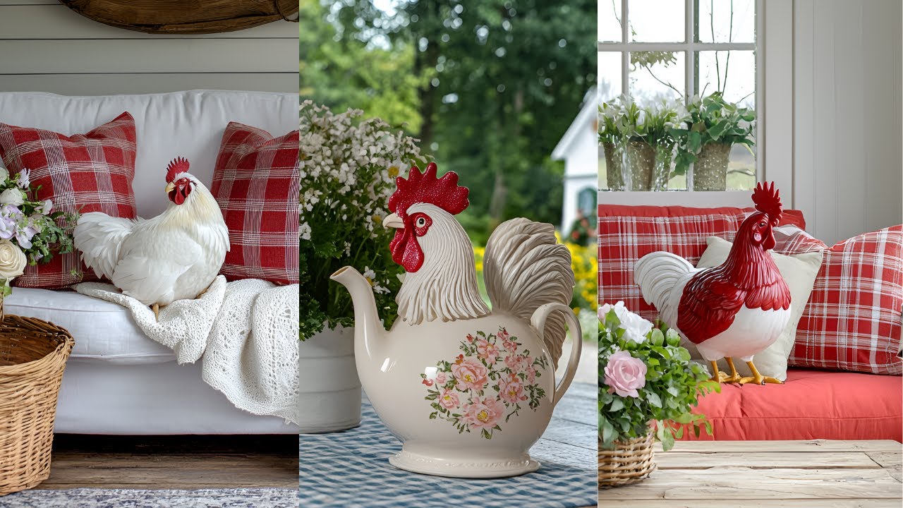 How to Style Red Plaid & Roosters in a Rustic Vintage Farmcore Home