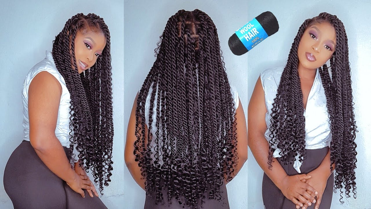 😯HOW TO: Long Boho Twist With Curls Using Brazilian Wool| Crochet Method