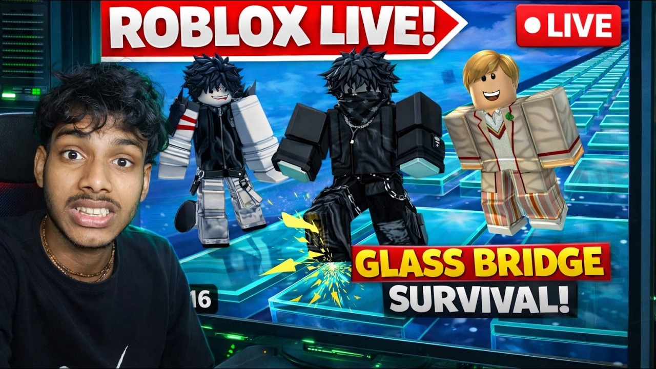 ULTIMATE GLASS BRIDGE CHALLENG_ONE WRONG STEP = GAME OVER DAY 45#mrbeastroblox#shorts#roblox
