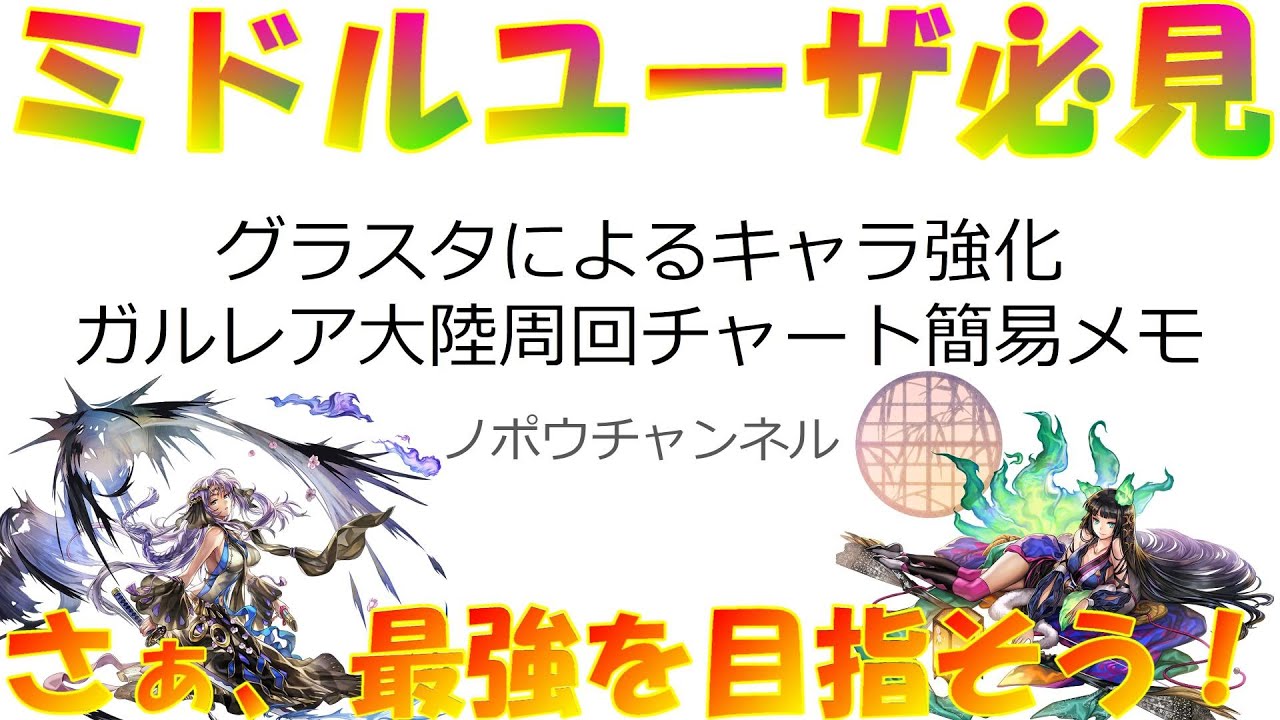アナザーエデン　グラスタによるキャラ強化！ガルレア大陸周回チャート簡易メモの共有雑談！【Another Eden】