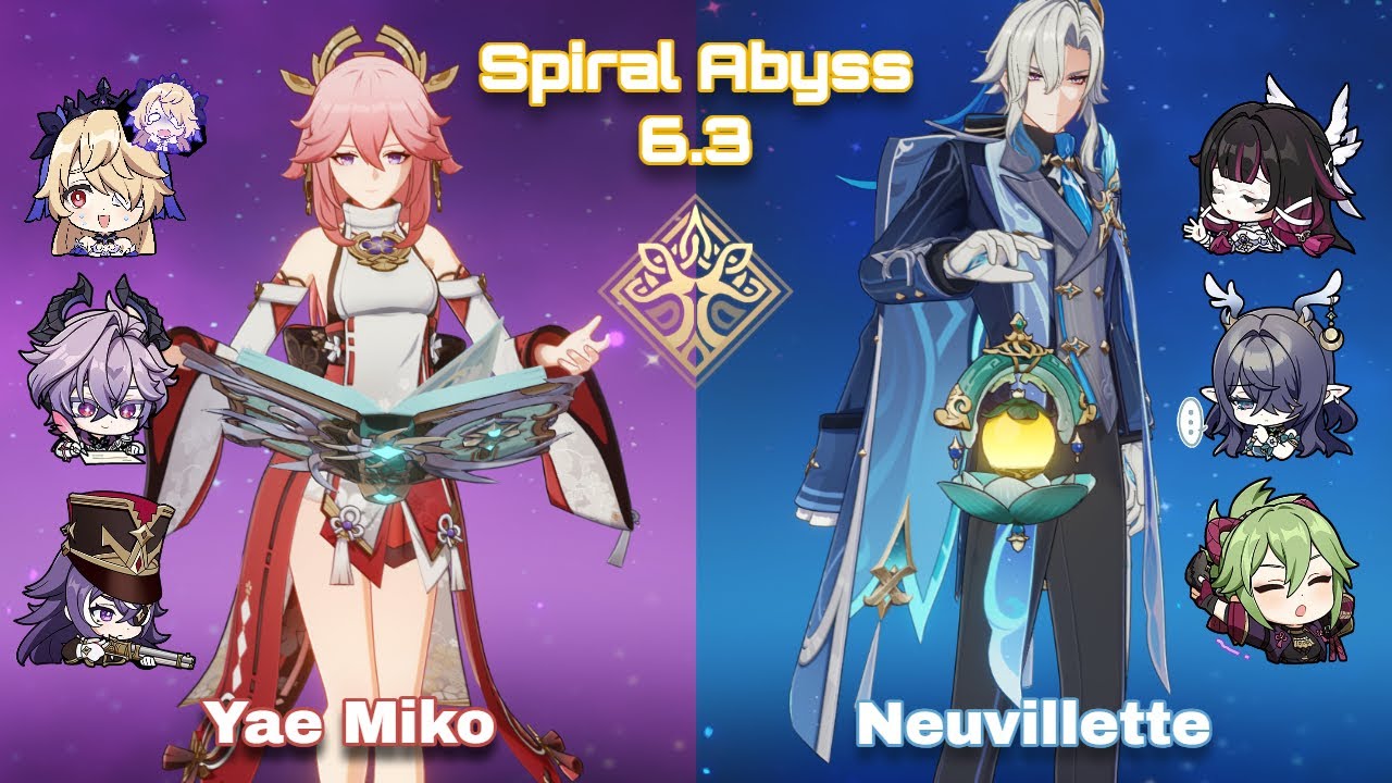 C2 Yae Miko Hexerei & C0 Neuvillette Columbina | Spiral Abyss 6.3 | Genshin Impact