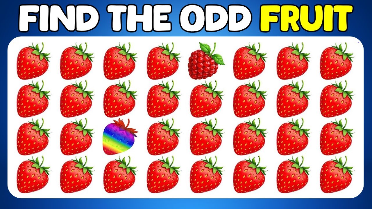 🍋🍑 Find the ODD One Out - Fruit Edition | Easy, Medium, Hard
