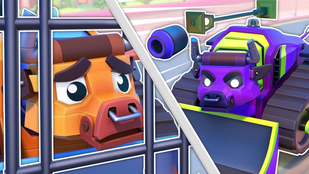 Bulldozer Bull is STUCK IN JAIL because of EVIL TWIN! Who will stop him? | Cars & Trucks Rescue Squa