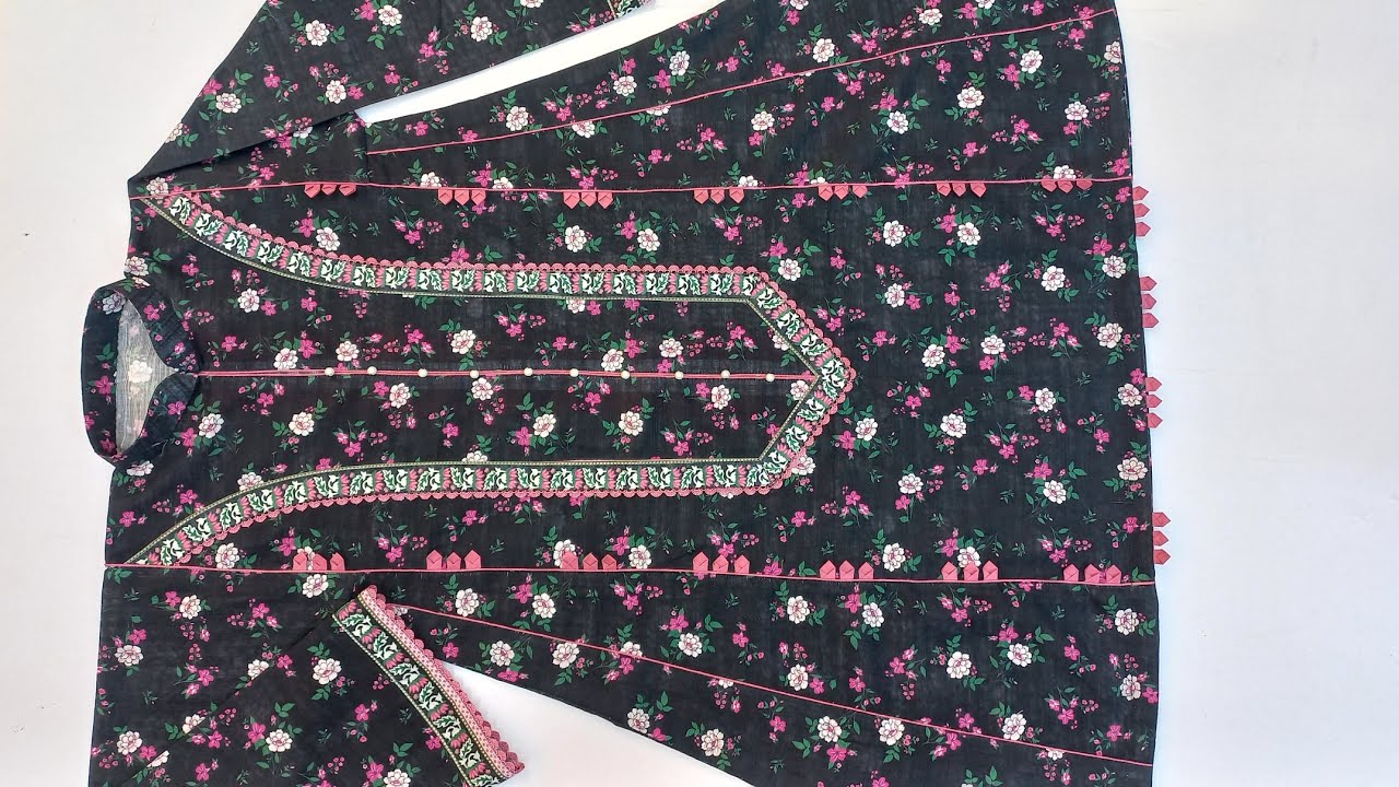 How to make unique frock with panels & border/triangular panels frock stitching/center design frock