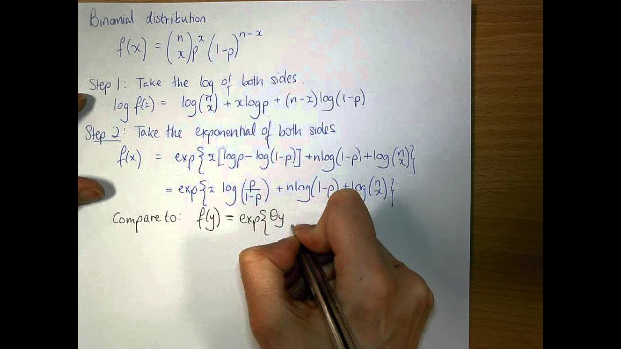 Binomial distribution: in the exponential family