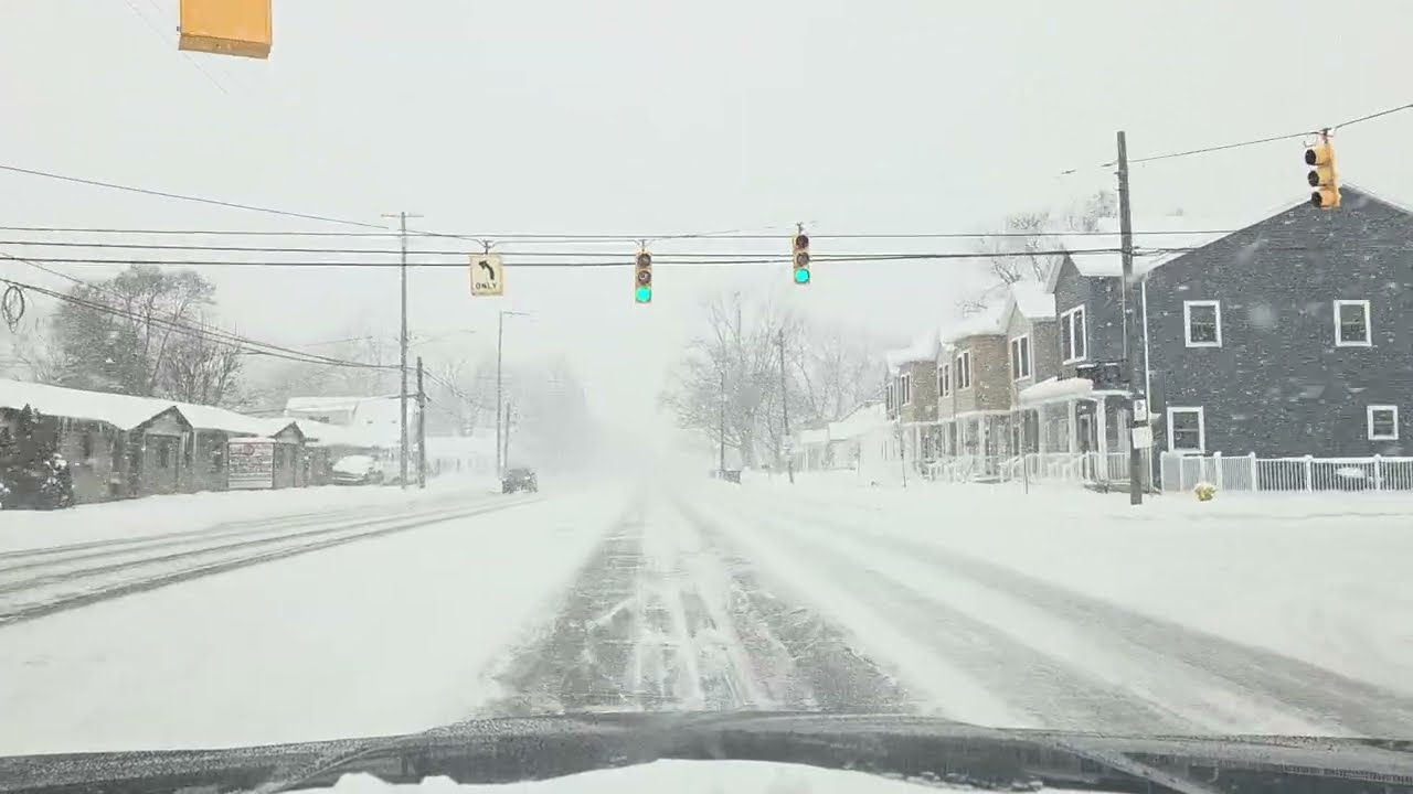 Driving Through Grand Rapids Suburbs During a Lake Effect Blizzard.