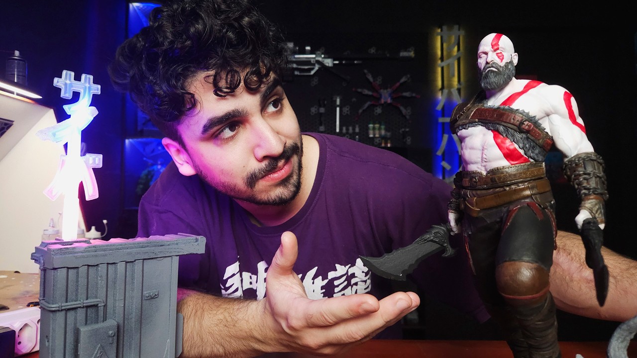 Pintura do Kratos e Instalando Leds | Semana de um Gamer Artista