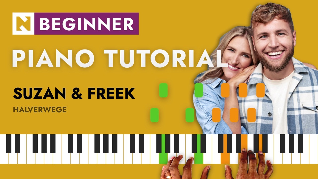 Suzan & Freek - Halverwege | Piano Beginners Versie met bladmuziek