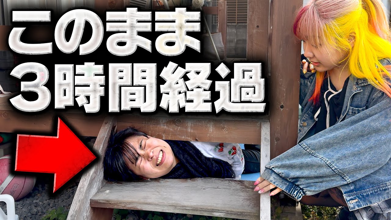 【笑えない】階段の隙間を通り抜けようとしたら顔がはまって出れなくなってしまった…