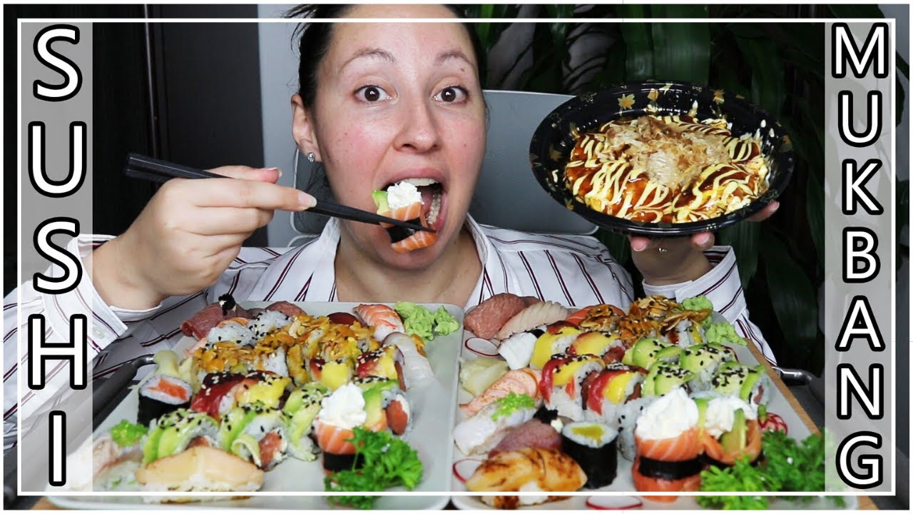 SUSHI MUKBANG EATING SHOW ITA #66 - 100€ DI SUSHI CON AGGIUNTA DI OKONOMIYAKI DOPO UN ANNO!