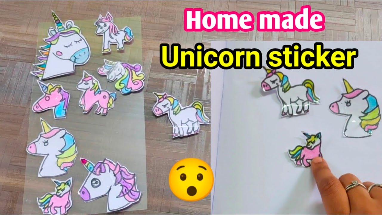 Homemade unicorn stickers /DIY stickers/craft tamil