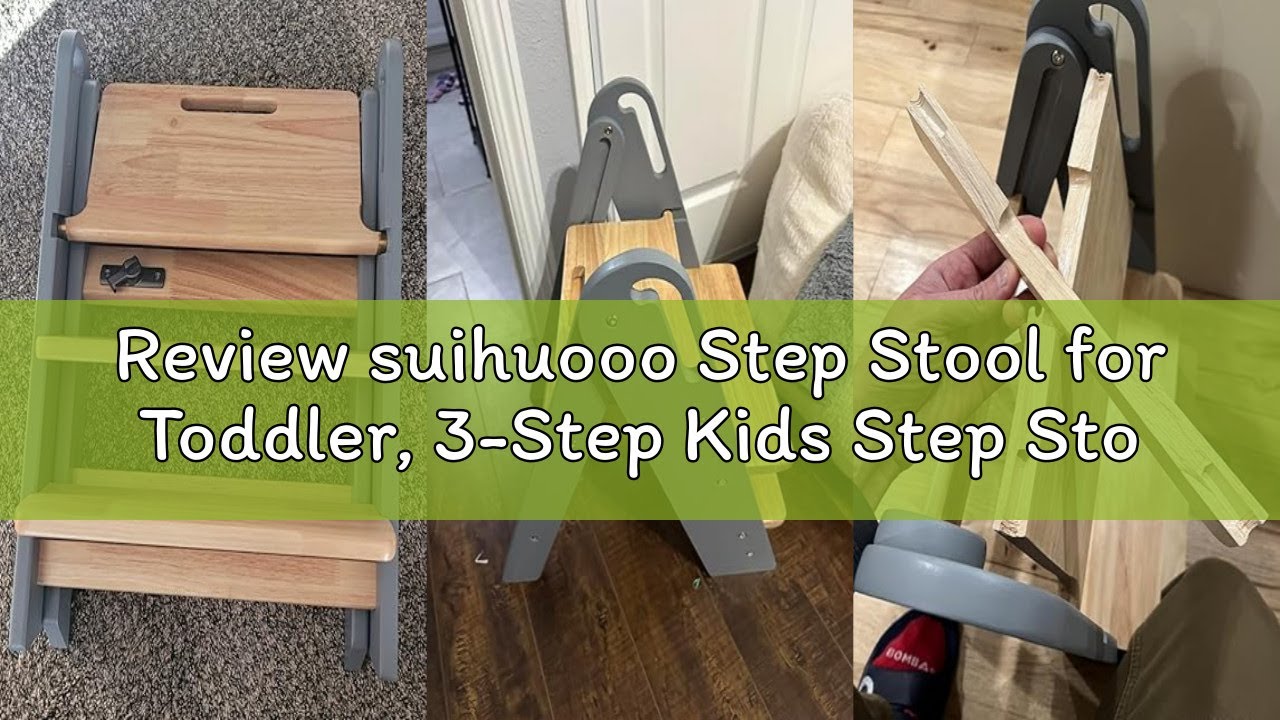 Review suihuooo Step Stool for Toddler, 3-Step Kids Step Stool for Bathroom Sink, Foldable Toilet Po