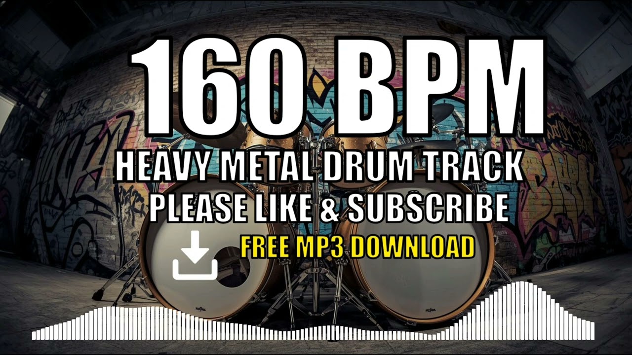 ⚡ Heavy Metal Drum Track #13 – 160 BPM | FREE MP3 DOWNLOAD 🥁