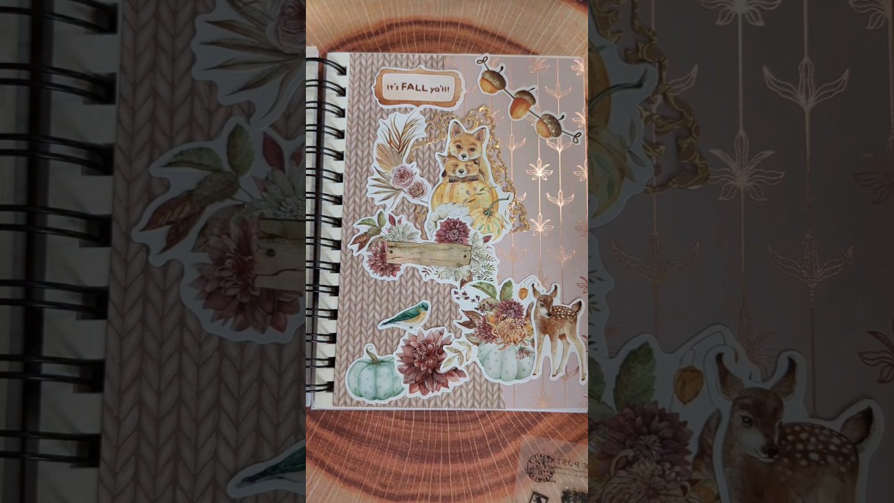 scrapbook Autumn 🍂 theme #scrapbooking #journaling #scrapbookingasmr #journal #stickers #action