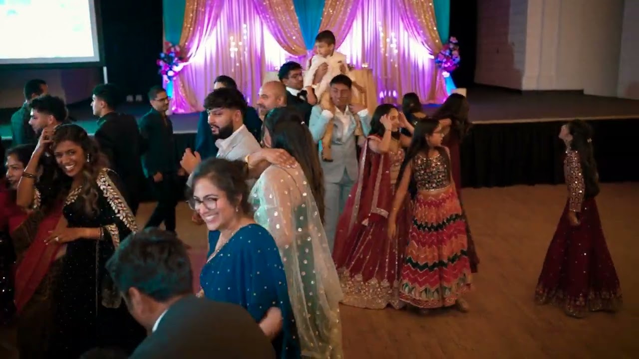 Mansi and Jimmy’s wedding reception at Oakwood Resort in Indiana.