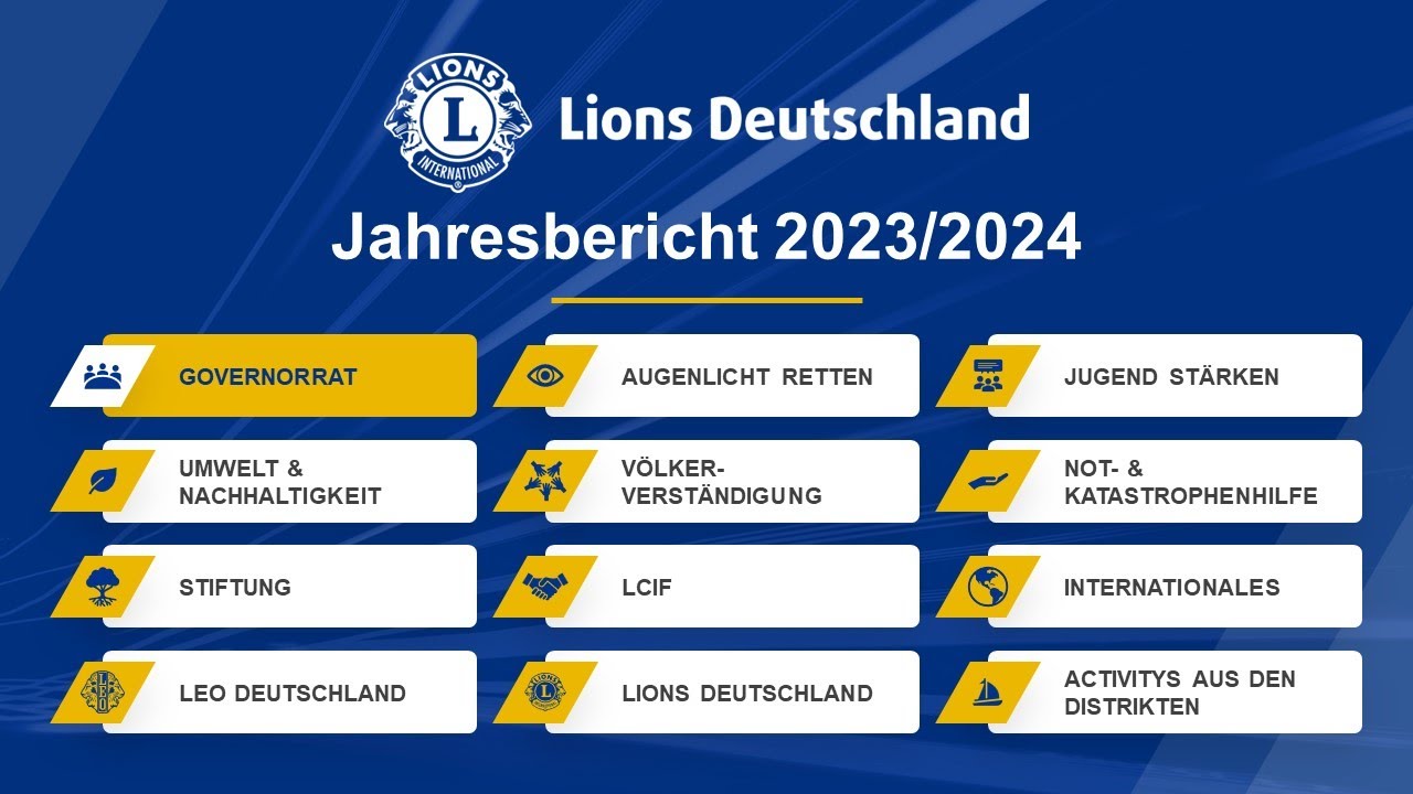 Jahresbericht 2023/2024 Lions Deutschland