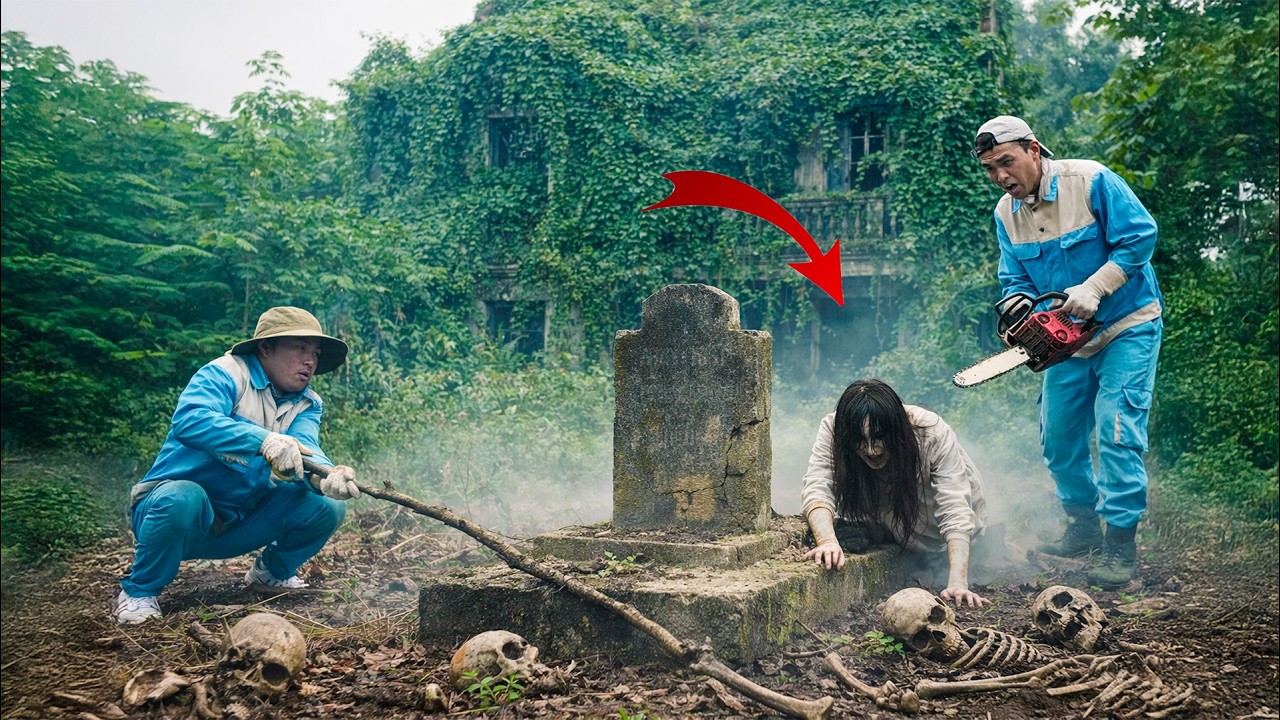 Time-Lapse: Cleaning an Abandoned Graveyard Turns Terrifying 😱 Ghost Crawls Out of the Tomb