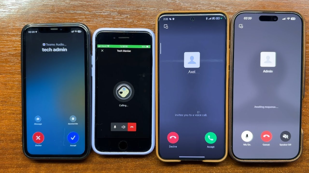 iPhone 11, iPhone SE 3, Xiaomi 15U & iPhone 16 PM Microsoft Teams vs WeChat Outgoing & Incoming Call