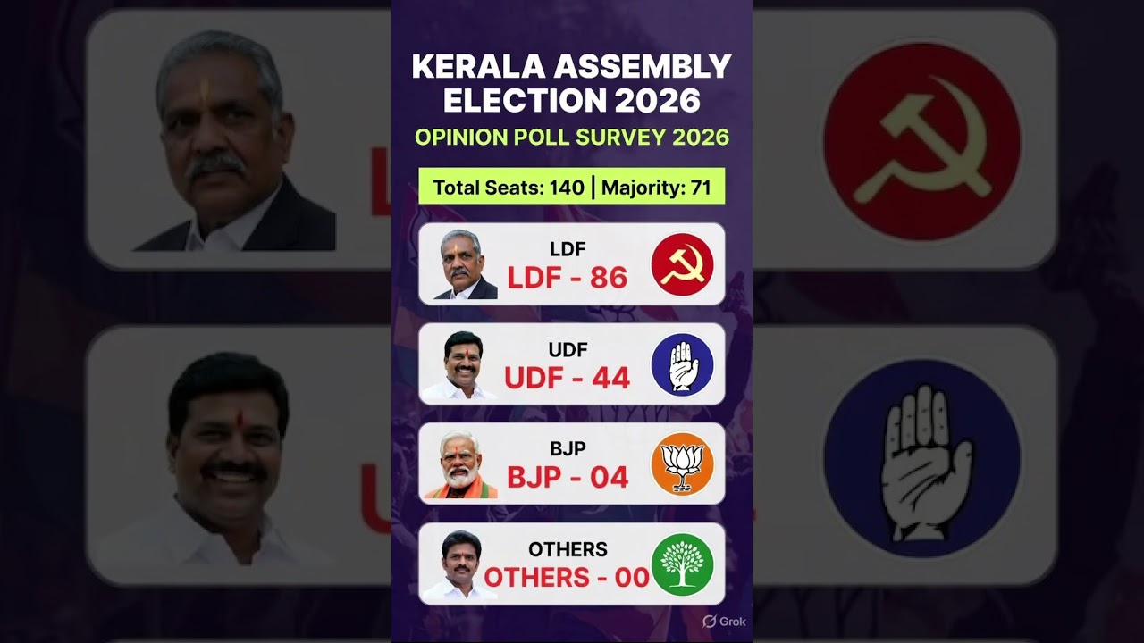 Kerala assembly election new opinion poll #keralapolitics #keralaelection #bjpkerala #ldf #udf