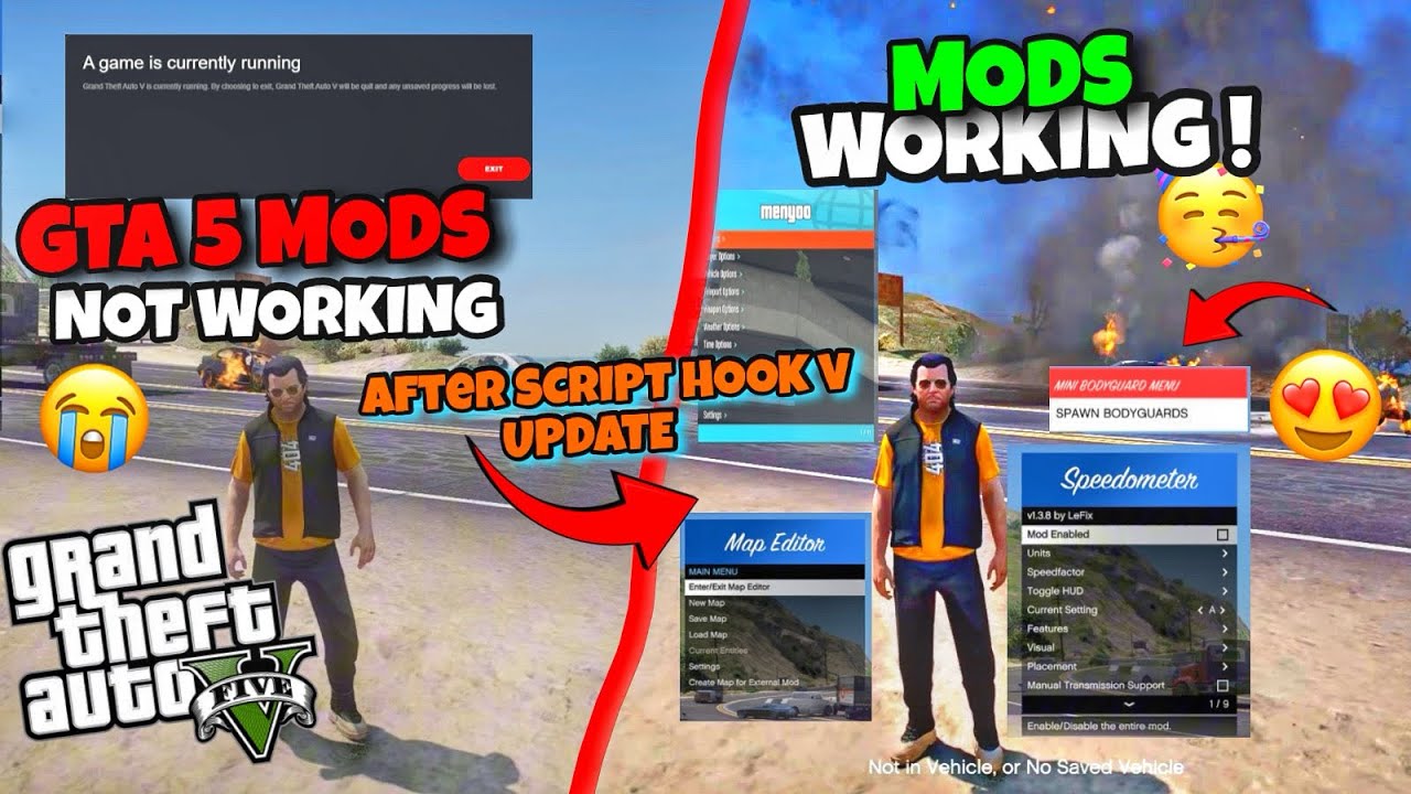 How To Fix GTA 5 Mods Not Working ? FIX After Script Hook V Update! Gta 5 Game Already Running Error