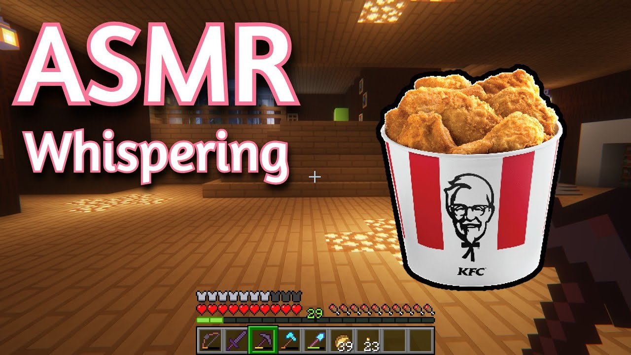 ASMR Gaming | MINECRAFT SURVIVAL EATING KFC (66) | Keyboard and Mouse Sounds 💤