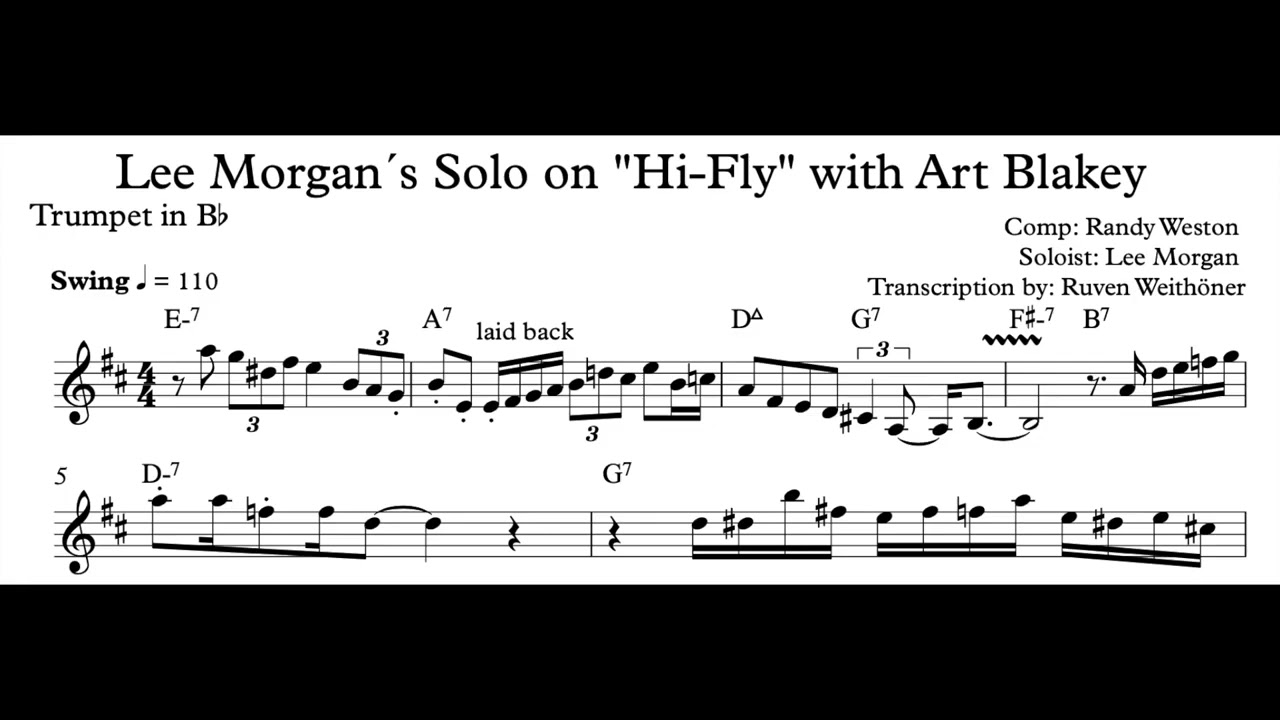 Lee Morgan - Hi Fly (Transcription)