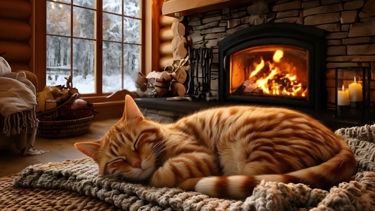 Sleeping Cat Sounds - Warm Cozy Atmosphere - Stop Overthinking, Sleep Well