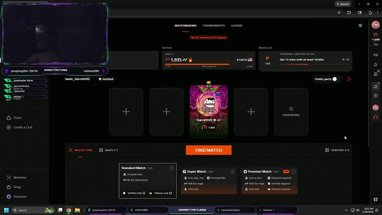 109 WEEK STREAK! FACEIT LEVEL 10 Grind! FOLLOW! SUB! LIKE! (30-SEC DELAY)