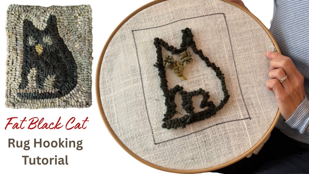 Rug Hooking For Beginners - Fat Black Cat Tutorial