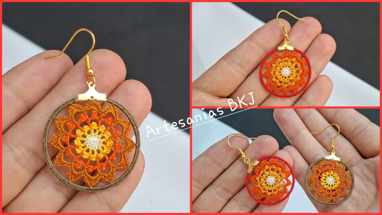 Hoy haremos aretes a crochet con aros / TUTORIAL crochet earrings