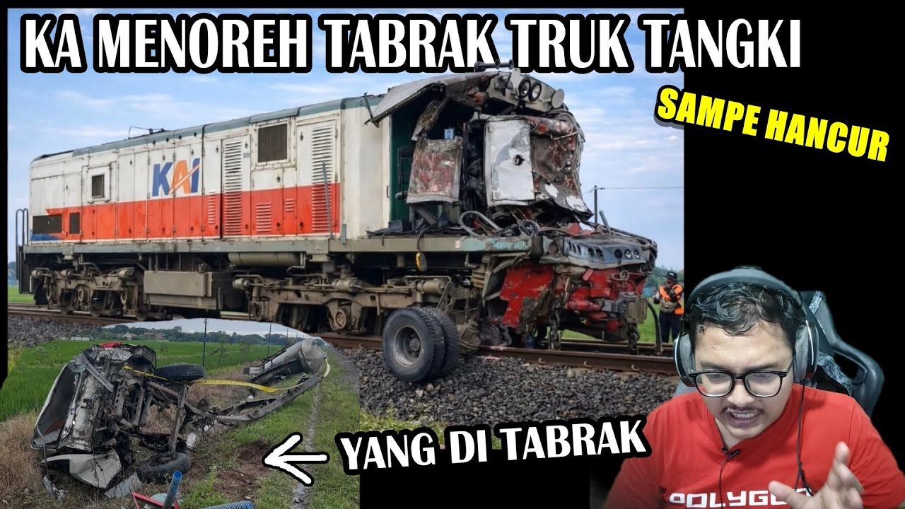 REACTION KERETA MENOREH TABRAK TRUK TANGKI SAMPE RINGSEK