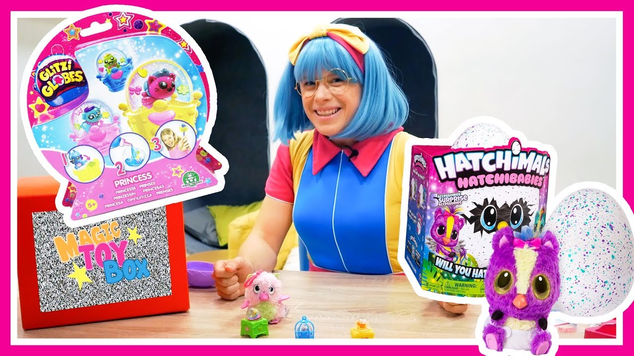Kitsy and Magic Toy Box with Glitzi Globes and Hatchimals Egg Surprise | Toys review for kids