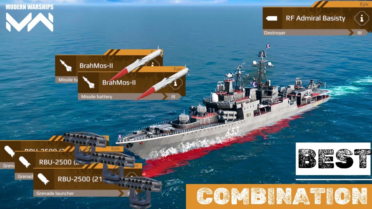 RF Admiral Basisty - With brahmos II & RBU - 2500 is the best combination //  #modernwarships