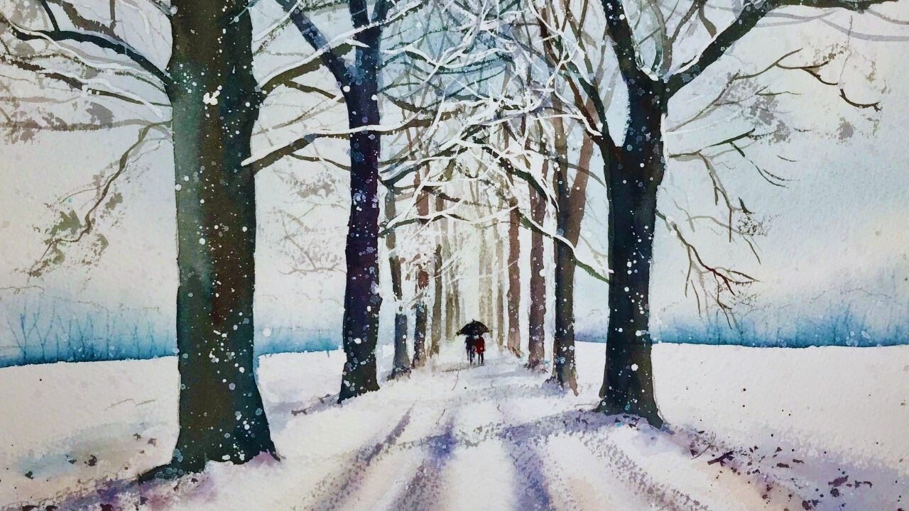 Гениальные приемы рисования деревьев акварелью